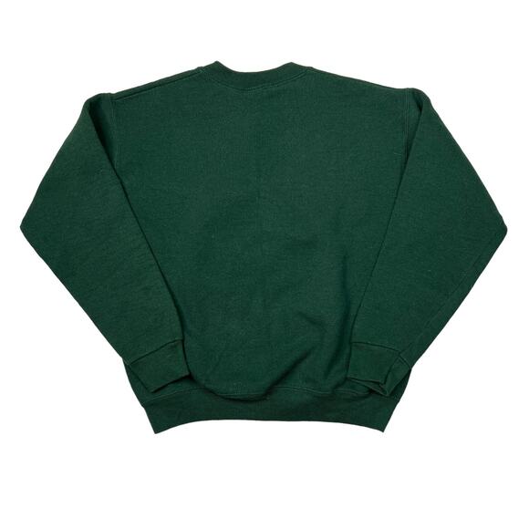 Disney VTG 90s Mickey Mouse Plaid Collegiate Crewneck Sweatshirt Green Youth Lg - Picture 2 of 5